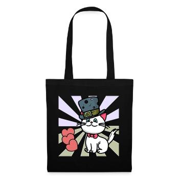 Cat Hearts Children Birthday Gift Baby - Tote Bag - black - Front
