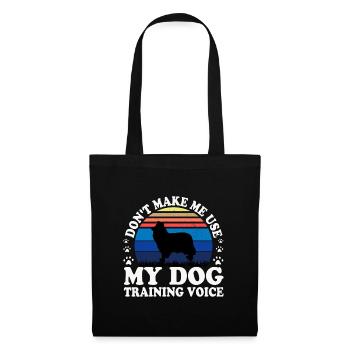 Collie Rough Dog Lover Silhouette Vintage Sonnenuntergang - Stoffbeutel - Schwarz - Vorne