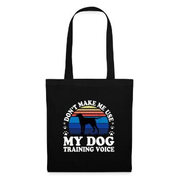 Curly Coated Retriever Hund Silhouette Retro Sonnenuntergang - Stoffbeutel - Schwarz - Vorne