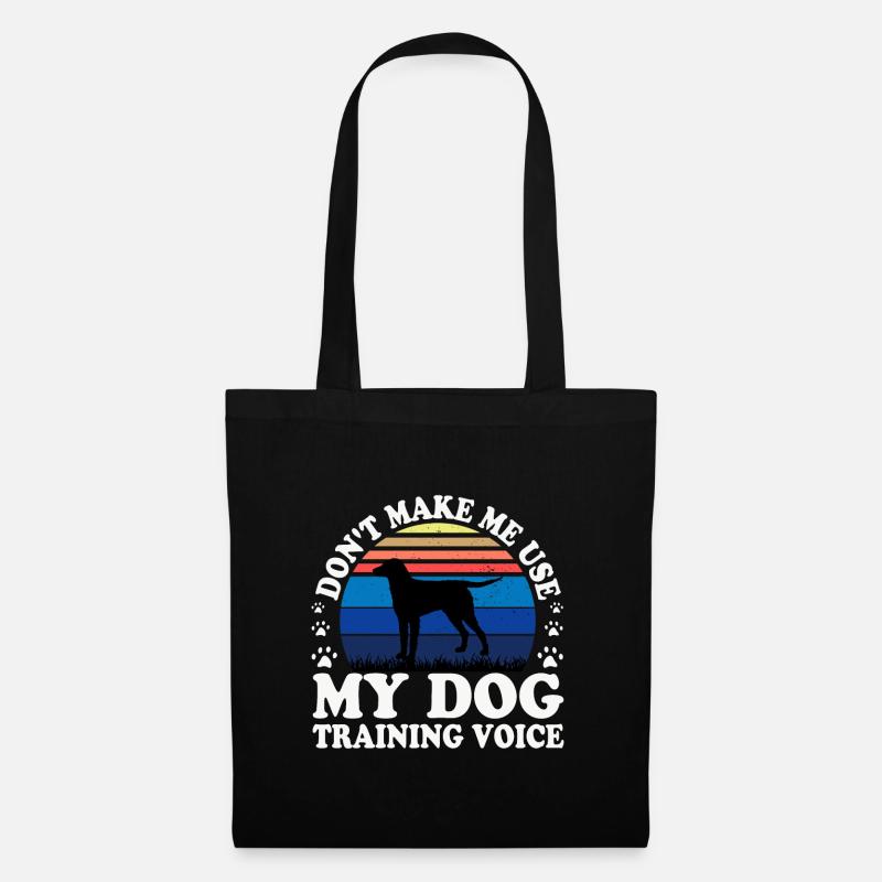 Curly Coated Retriever Hund Silhouette Retro Sonnenuntergang - Stoffbeutel - Schwarz