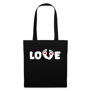 Grossesse Enceinte Coeur Baby Feet Famille - Sac en tissu - noir - Devant