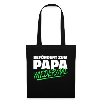 Papa Cooler Spruch Familie Eltern Schwanger Baby - Stoffbeutel - Schwarz - Vorne
