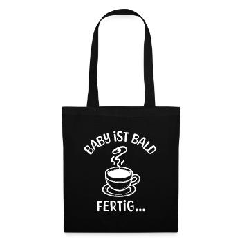Schwangerschaft Babybauch Schwanger Statement Mama - Stoffbeutel - Schwarz - Vorne