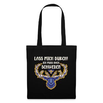 LASS MICH DURCH ICH MUSS NACH SCHWEDEN Urlaub - Stoffbeutel - Schwarz - Vorne
