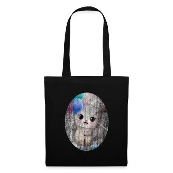 Ballons de chat manga doux japonais - Sac en tissu - noir - Devant