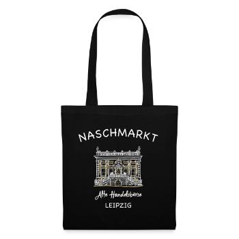 Naschmarkt, Alte Handelsbörse, Leipzig, Sachsen - Stoffbeutel - Schwarz - Vorne