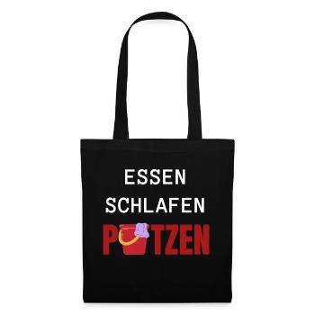 ESSEN SCHLAFEN PUTZEN - Stoffbeutel - Schwarz - Vorne