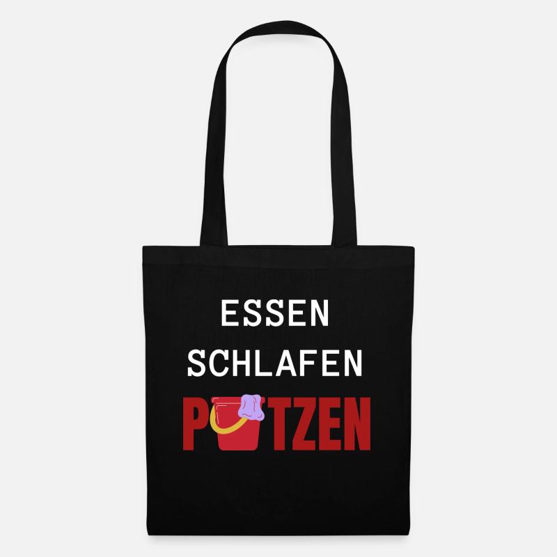 ESSEN SCHLAFEN PUTZEN - Stoffbeutel - Schwarz