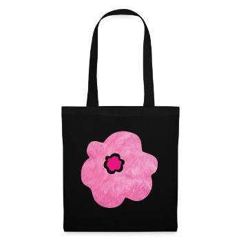 Fleur Peluche Fluffy Girl Spring Rose Rose Rose - Sac en tissu - noir - Devant