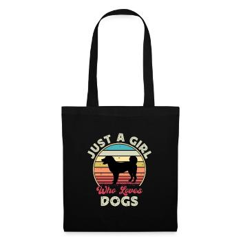 Appenzeller Sennenhund Hundesilhouette Retro Sonnenuntergang - Stoffbeutel - Schwarz - Vorne