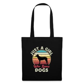 Berger Belge Tervuren Chien Silhouette Rétro - Sac en tissu - noir - Devant