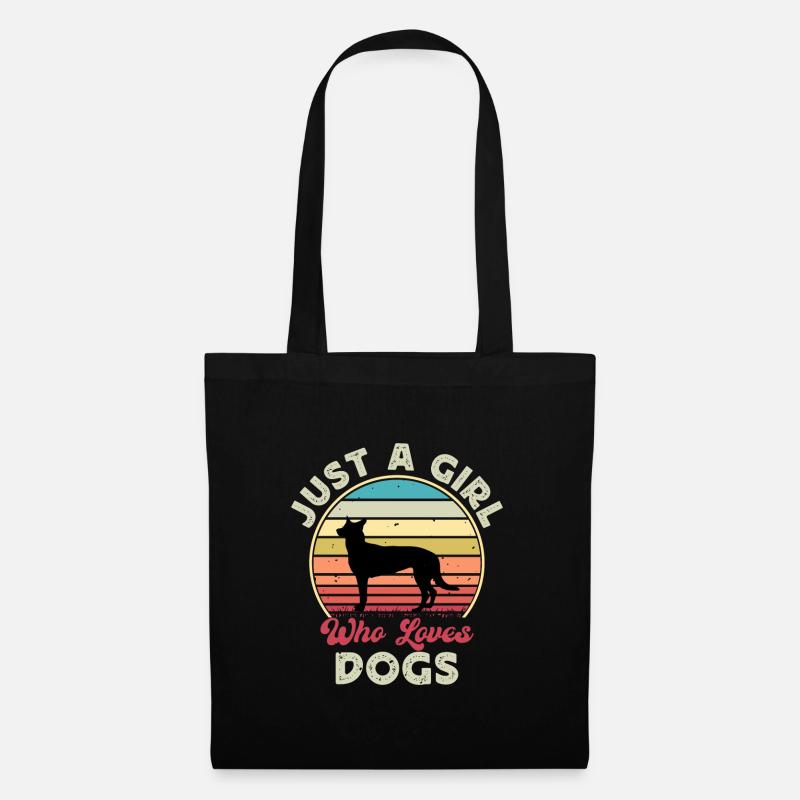 Belgischer Schäferhund Malinois Hund Silhouette Retro - Stoffbeutel - Schwarz