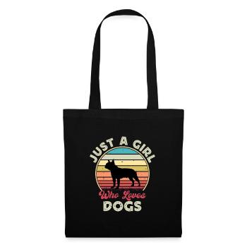 Boston Terrier Dog Lover Silhouette Vintage Sunset - Sac en tissu - noir - Devant
