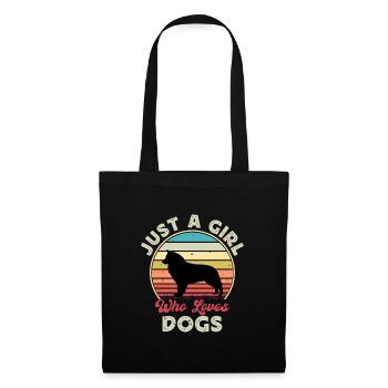 Bohemian Shepherd Dog Love Silhouette Retro Sunset - Tote Bag - black - Front