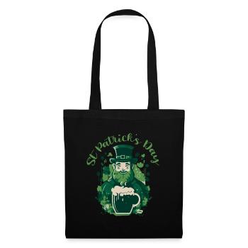 St. Patrick's Day Tee: Leprechaun & Beer Fun! - Tote Bag - black - Front