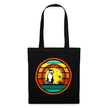 Bull Terrier coucher de soleil - Sac en tissu - noir - Devant