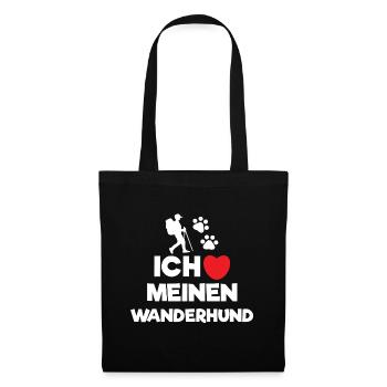 Ich Liebe Wandern Wanderer Herz Statement Natur - Stoffbeutel - Schwarz - Vorne
