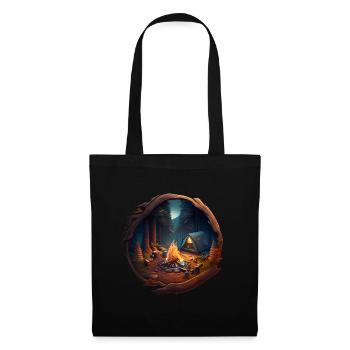Camping Outdoor Nature Lovers Campfire - Tote Bag - black - Front