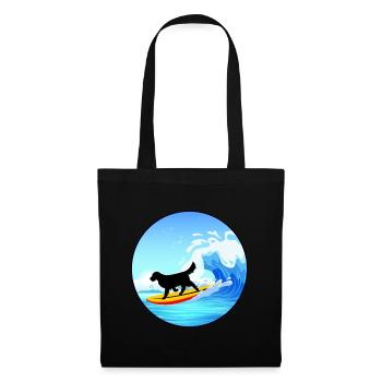 Golden retriever Maman Chien Surf Planche de Surf Surfer - Sac en tissu - noir - Devant