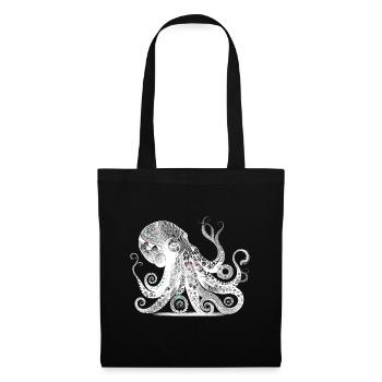 Cool octopus design with Aztec pattern - Tote Bag - black - Front