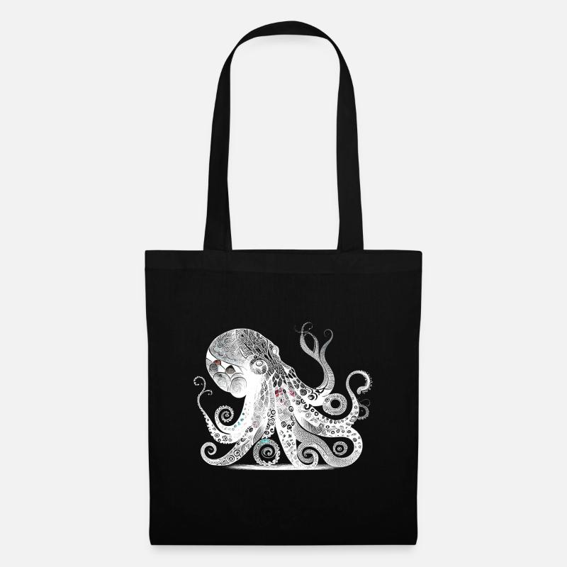 Conception de pieuvre cool avec motif aztèque - Sac en tissu - noir