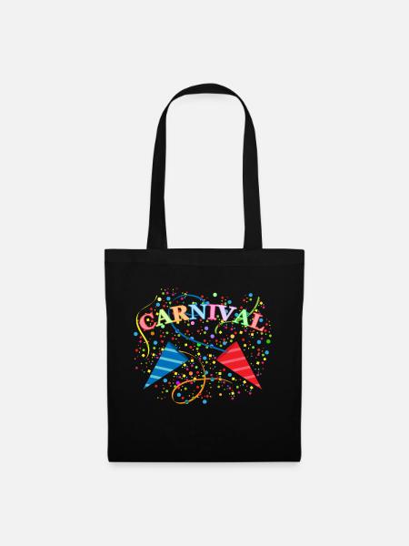 Karneval bunt Konfetti - Stoffbeutel - Schwarz