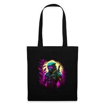 Ninja Cyber Warrior Samurai Geschenk - Stoffbeutel - Schwarz - Vorne
