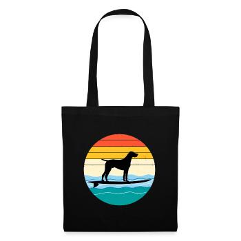 Pointeur allemand à poil court Chien Surf Vagues de mer - Sac en tissu - noir - Devant