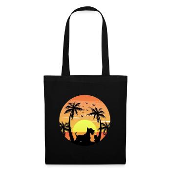 Scottish Terrier Dog Surfing Beach Palm Trees - Tote Bag - black - Front