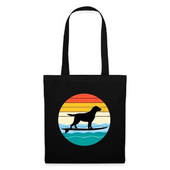 Labrador Retriever Dog Surfing Vintage Retro - Tote Bag - black - Front