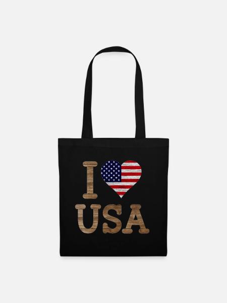 Ich liebe die USA - Stoffbeutel - Schwarz