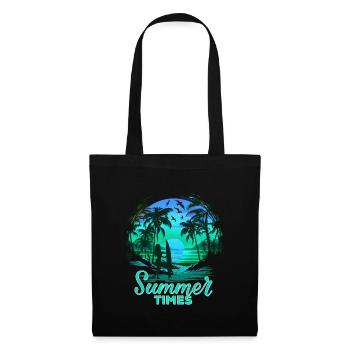 Retro Palm Sun Holiday Summer Times - Tote Bag - black - Front