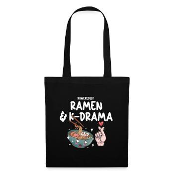 Angetrieben von Ramen und K-Drama - Stoffbeutel - Schwarz - Vorne