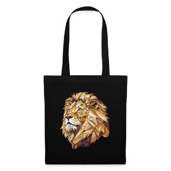 Lion stylisé, Géométrique - Sac en tissu - noir - Devant