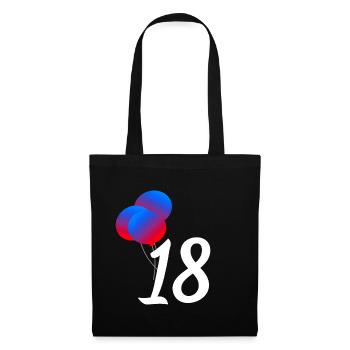 geschenkideen, 18 Luftballons - Stoffbeutel - Schwarz - Vorne