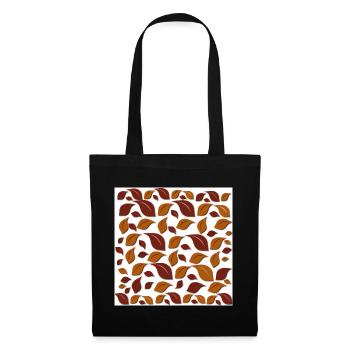 grafik blätter, blattmuster, Herbst print - Stoffbeutel - Schwarz - Vorne
