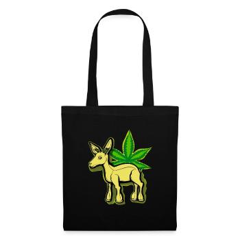 Biche Cannabis-Cartoon Cannabiche 05 ohne Tippfehler - Stoffbeutel - Schwarz - Vorne