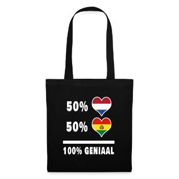 Bolivie et Pays-Bas 100% Genius Flag - Sac en tissu - noir - Devant