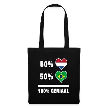 Brésil et Pays-Bas 100% Genius Flag - Sac en tissu - noir - Devant