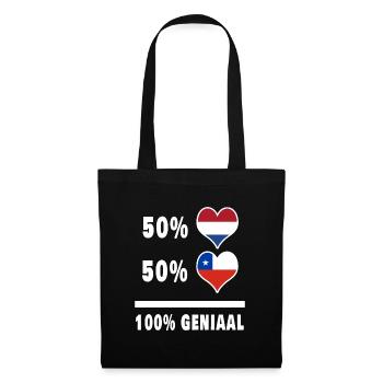 Chili et Pays-Bas 100% Genius Flag - Sac en tissu - noir - Devant