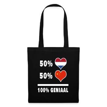 Chine et Pays-Bas 100% Genius Flag - Sac en tissu - noir - Devant