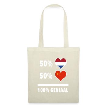 Chine et Pays-Bas 100% Genius Flag - Sac en tissu - nature - Devant