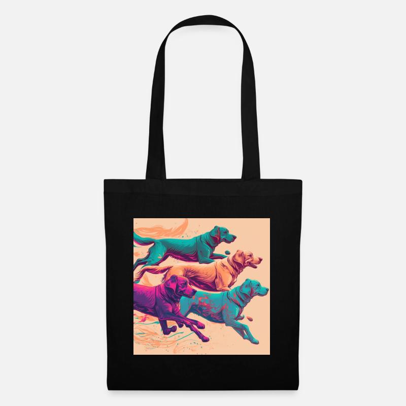 Colorful Dogs - Dogs Group - Tote Bag - black