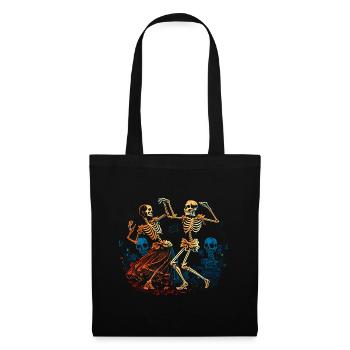 Dancing skeletons in the 50s look - Comic - Tote Bag - black - Front
