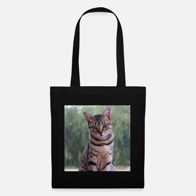Katze Kätzchen Poster quadratisch Katzenposter - Stoffbeutel - Schwarz