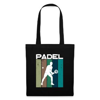 Training Padel Spieler Tennis Schläger Bälle - Stoffbeutel - Schwarz - Vorne