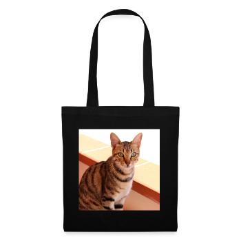 Chat chaton affiche chat carré affiche - Sac en tissu - noir - Devant