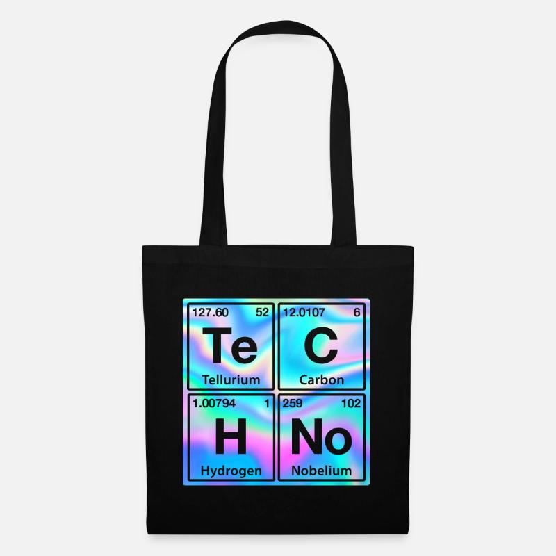 Techno Rave Electro Raver Chemie Periodensystem - Stoffbeutel - Schwarz