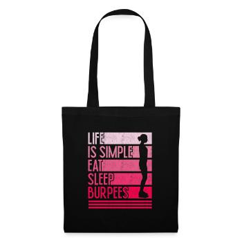 La vie est facile, design de burpees - Sac en tissu - noir - Devant