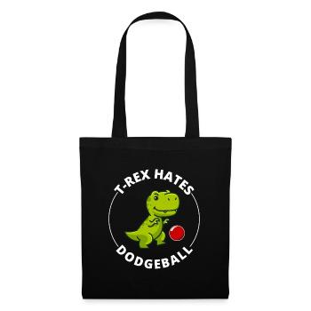 Dodgeball T-rex dinosaure t rex Dino tyrannosaurus - Sac en tissu - noir - Devant